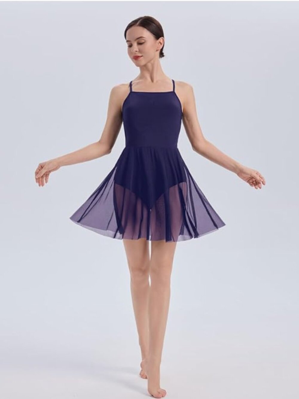 Ballet Leotard Dress Sleeveless Criss-Cross Ballerina Dance Dress - Size M